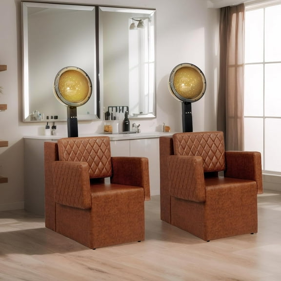 UBesGoo Salon Dryer Chair, Ergonomic Hair Dryer Chair with Memory Foam, Brown