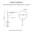 thumbnail image 4 of Rosec Jewels Cross Charm Drop Earrings for Women, Diamond Hinged Hoop Earrings, 18K White Gold, 4 of 8
