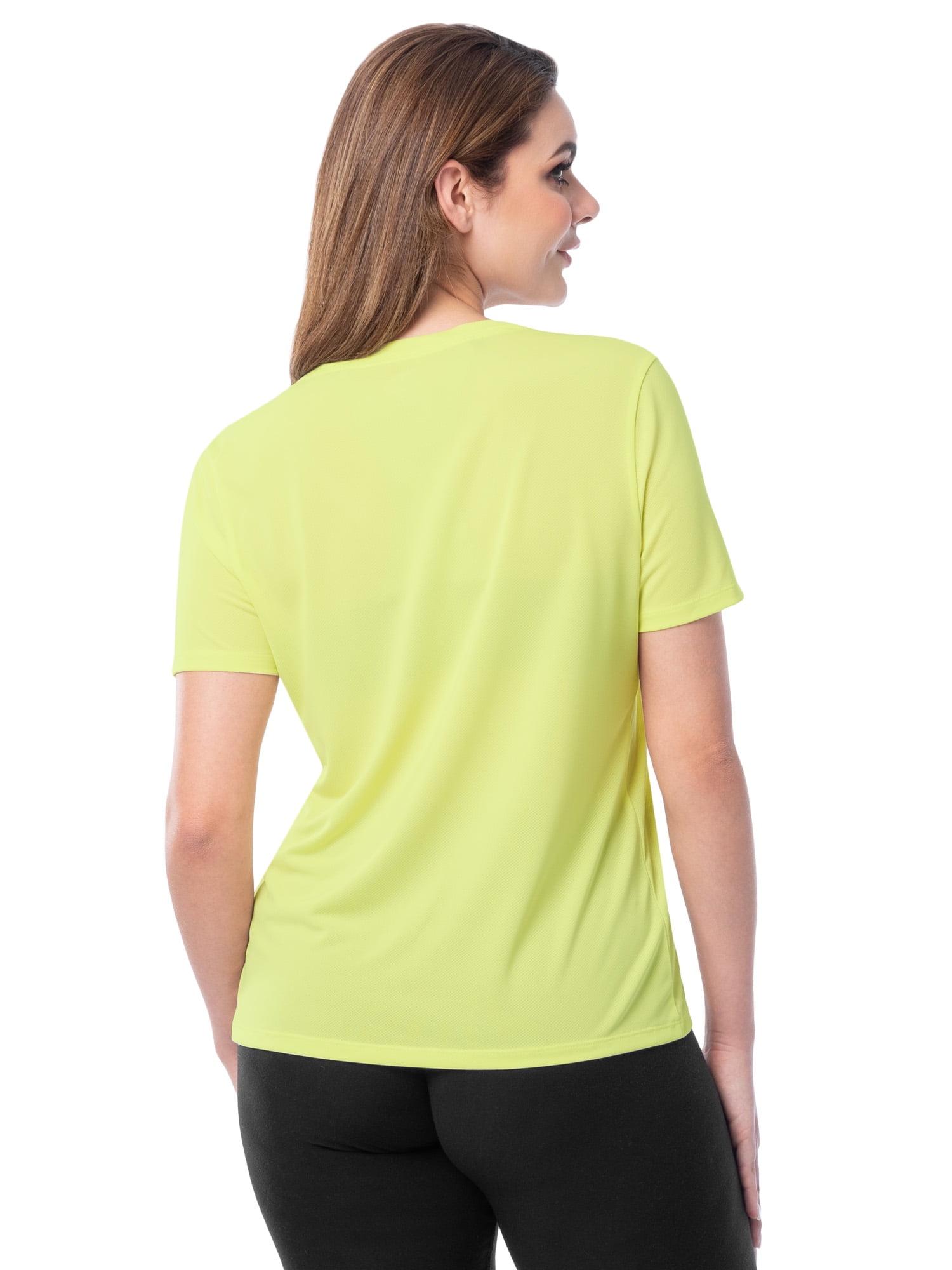 Athletic Works Women's Active Texture Knit V-Neck Tee, Sizes XS-XXXL