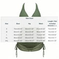 thumbnail image 2 of One Piece Robe de Bain Femmes Maillots de Bain Ventre Maille Patchwork Maillot de Bain Col en V Maillots de Bain avec Cordon Jupe Maillot de Bain Col Dos Bas Maillot de Bain Vert m, 2 of 3