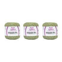 Aunt Lydia Classic Frosty Green Crochet - 3 Pack of 350y/320m - Cotton - Gauge 10 - Crochet