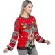 thumbnail image 2 of Womens Led Light Up Reindeer Ugly Christmas Sweater Built-in Light Bulbs, 2 of 4