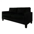 thumbnail image 3 of Castle Place Contemporary Corduroy Velvet Sofa, Black, 3 of 7