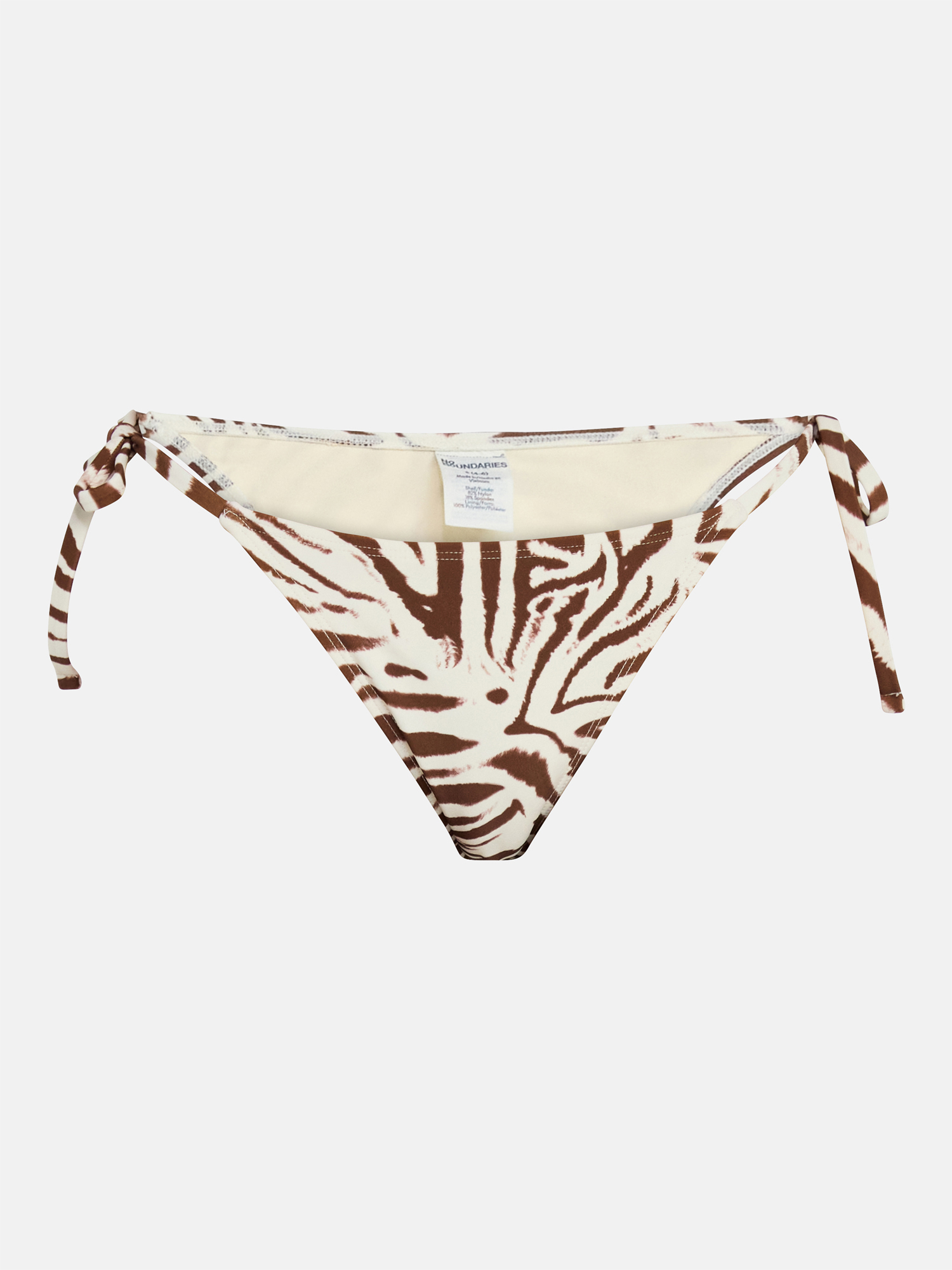No Boundaries Zebra Print Side Tie Bikini Bottoms, Women’s XXS-XXL
