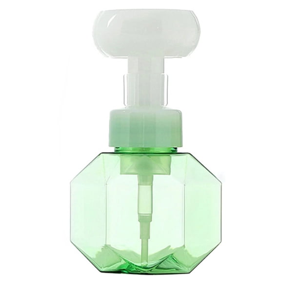 Goowood Foaming Soap Dispenser Flower Shape Pump Bottle 10oz Refillable Plastic Hand Soap Container for Bathroom and Kitchen Green 1 Pack