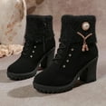 thumbnail image 6 of Wensltd High Heel Ankle Boots Womens Round Toe Side Zip Wedge Warm Comfort Winter Shoes, 6 of 9