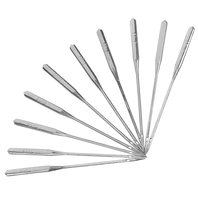 PTOOTP 10Pcs Metal Sewing Machine Needles Replacement for Home Sewing Projects with Convenient Storage