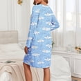 thumbnail image 4 of American Trends Womens Long Sleeve Nightgowns Cotton Nightgowns Sleep Shirt for Women Soft House Dresses Night Gown for Ladies, 4 of 7