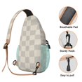 thumbnail image 3 of Colorful Checkered Sling Bag - Abstract Plaid Chest Bag with Anti-Theft Pockets & Adjustable Strap - Lightweight Daypack for Outdoor Enthusiasts & Travelers, 3 of 6
