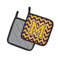 thumbnail image 2 of Carolines Treasures CJ1041-MPTHD Letter M Chevron Purple & Gold Pair of Pot Holders, 7.5 x 3 x 7.5 in., 2 of 2