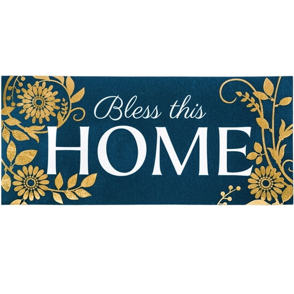 Home & Garden Bless This Home Switch Mat Sassafras Gold Flowers 431163Bl