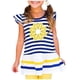 thumbnail image 2 of Camiseta de verano a rayas de cuello redondo para niña, mangas sueltas y cintura elástica. Top de poliéster para niña., 2 of 6