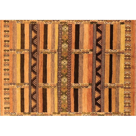 Ahgly Company Indoor Rectangle Solid Orange Modern Area Rugs, 2' x 3'