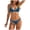 Blue, variant on Women's Bikini Sets V Neck High Waisted Swimsuits Cheeky Two Piece Bathing Suit (Blue, M)