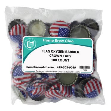 Home Brew Ohio Yellow Crown Caps – 100 Count Oxygen-Absorbing Beer Bottle Caps