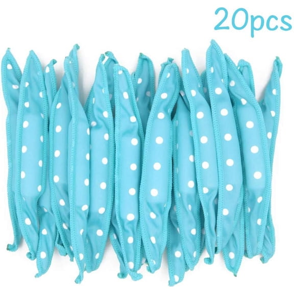 20pcs Foam Hair Rollers, Flexible Blue Dots Hair DIY Styling Tools Soft Nighttime Sleep Sponge Hair Rollers, for Women Girls Gift