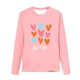 thumbnail image 4 of Annhoo Valentine's Day Shirts for Kids Long Sleeve Crewneck Solid Color Print Graphic Loose Tops Trendy Cute Clothes, 4 of 5