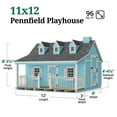 thumbnail image 3 of Little Cottage Co. 11x12 Pennfield Cottage Playhouse with Floor and Loft, Outdoor Wood Do-It-Yourself Kit, 3 of 14