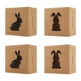 thumbnail image 2 of Caja de regalo de 24 piezas Caja de papel Kraft, ventana con forma de conejito, material reciclable, embalaje festivo, detalle para fiesta de boda, decoración de Pascua, marrón natural, 2 of 9