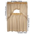 thumbnail image 3 of Elizabeth Macrame Embroidery Design 3pc Curtain Set for Kitchen and Home window treatment Consist of 2 Bottom Tiers: 30"X36" each and top Swag: 60"X36", 3 of 4