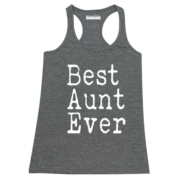 P&B Best Aunt Ever Women's Tank Top, Heather Charcoal, 2XL
