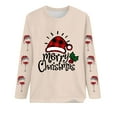 thumbnail image 3 of Babysbule Christmas Sweatshirt for Women Fashion Women's Christmas Printed T-shirt Long Sleeves Blouse Round Neck Casual Tops Sweatshirt, 3 of 4