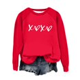 thumbnail image 4 of Women's Fall/Winter Warm Valentine‘s Day Print Color Blocked Loose Crewneck Pullover Hoodless Sweatshirt, 4 of 4