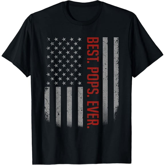 Best Pops Ever US American Flag Shirt Gifts For Father's Day T-Shirt