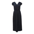 thumbnail image 1 of Ropa Playa Ocean Pacific para Mujer Maxivestido Cuello V Manga Olanes Elastico Cintura Negro Talla EG, 1 of 4