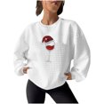 thumbnail image 2 of Jienlioq Hauts pour Femmes Mode Tendance Noël Décontracté Dames Imprimé Ample Manches Longues Col Rond Blouses Hauts Chandails en Molleton Sans Capuche Cyberlundi, 2 of 4