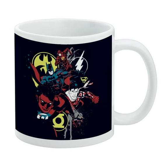 Justice League Character Graffiti White Mug