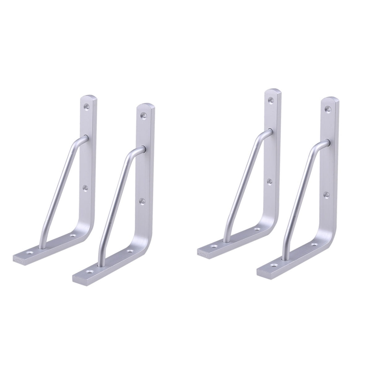 LABSERRON  4Pcs Triangle Shape Shelf Brackets Silver Aluminium Alloy for Study Desk and Workbench