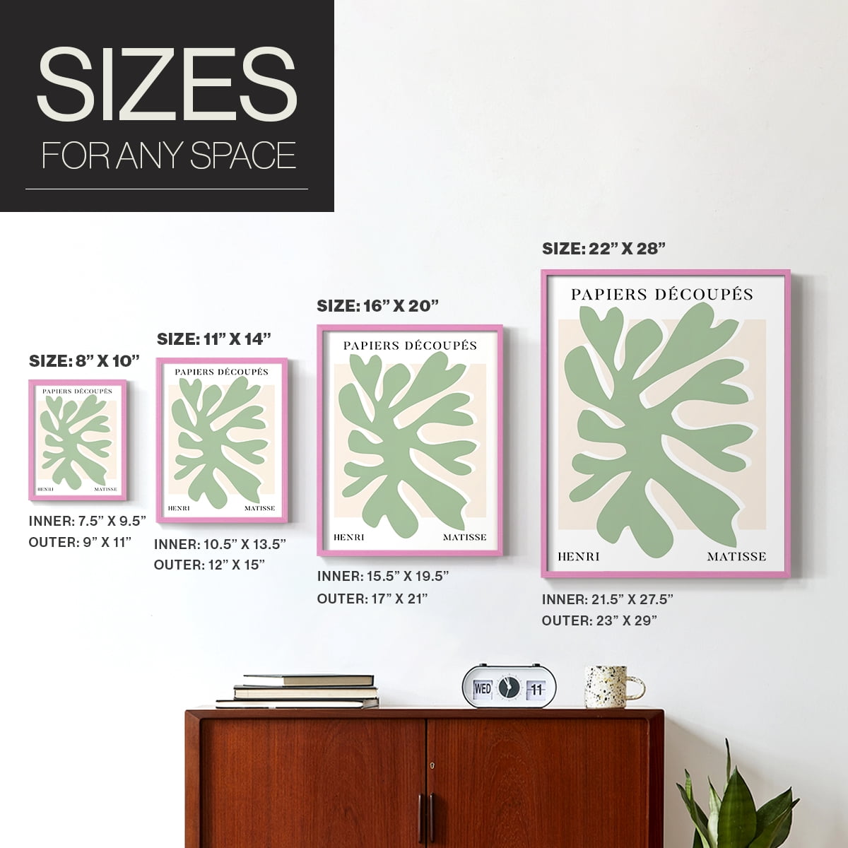Matisse CV Framed Print in Pink Solid Wood 11 x 14 Framed Print