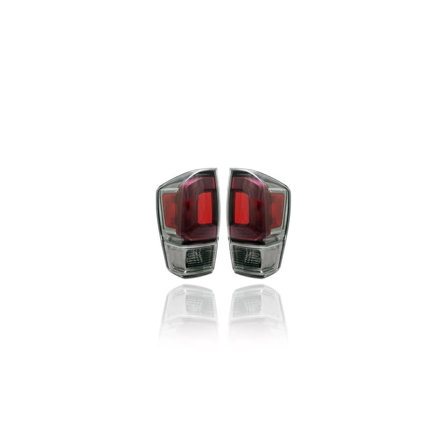 Tail Light Assembly - Compatible/Replacement for '16-19 Toyota Tacoma-Limited - LED, Chrome Trim Interior Bezel - Pair, Left Driver + Right Passenger Set - 8155004190, 8156004190