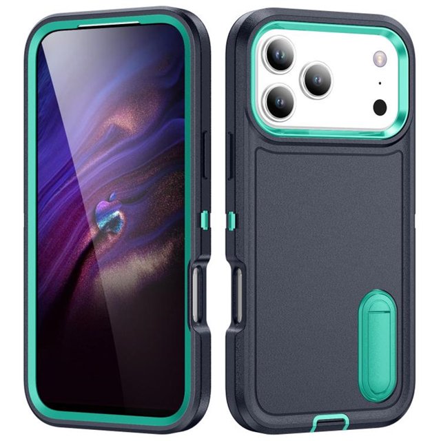 for iPhone 17 Pro Max Case, iPhone 17 Pro Max Phone Case with Built in Kickstand, Shockproof/Dustproof/Drop Proof Heavy Duty Military-Grade Rugged Protective Cover for iPhone 17 Pro Max,Light Green