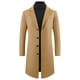thumbnail image 5 of Abrigo de invierno Inspire Chic para hombres, abrigo de trench de solapa muesca de un solo botón, tamaño S, color caqui, 5 of 6