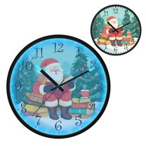 Voice Activated Clock with Glow Light 12 Inch Large Silent Wall Clock Battery Operated for Home Decor Christmas-themed Design
