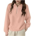 thumbnail image 2 of Karight Womens Fall/Winter Quarter Zip Pullover Casual Long Sleeve Shirts Half Zip Sweatshirt Trendy Clothes, 2 of 6