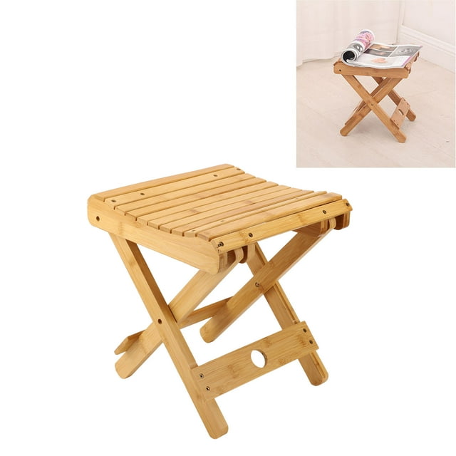 Stool, Round Corner Wear Bamboo Folding Stool For Men For Traveling