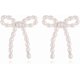 thumbnail image 1 of Gold Silver Bow Earrings Vintage Bow Knot Earrings Tassel Pearl Rhinestone Ribbon Drop Earrings Jewelry Gifts for Women Girls, 1 of 4