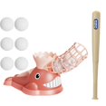 thumbnail image 1 of Children's Foot Step Ejection Baseball Training Set with Automatic Launcher for Parent Child Indoor and Outdoor Sports, Includes 6 Baseballs, 1 of 5