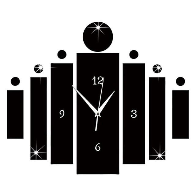Decor Luxury Modern Design Silver Watch Home Wall 3D Sticker Clock Wall Clock