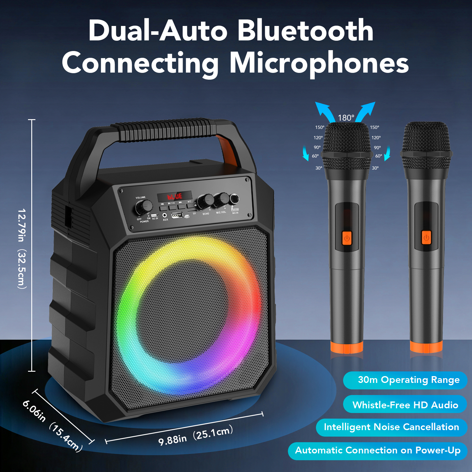 CASCHO Karaoke Machine 40W with Dual Microphones photo 4
