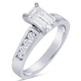 thumbnail image 5 of Emerald Cut Channel Set Modern Diamond Engagement Ring & Matching Band Wedding Set E14, 5 of 6