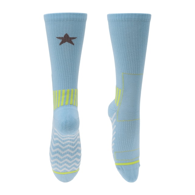 Calcetines de ciclismo Unique Bargains Antideslizantes Absorbentes de sudor Desodorantes Antifricción Calcetines de bicicleta al aire libre Azules Talla única Mujeres 1 par Patrón de color irregular