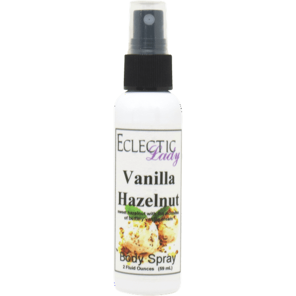 Vanilla Hazelnut Body Spray, Eclectic Lady, Hydrating Mist, Unisex, 8 oz