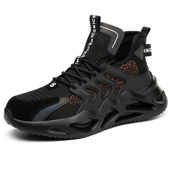 DianSen Steel Toe Shoes for Men Indestructible Work Sneakers Puncture-Proof Slip on Safety Shoes for Industrial,Coustruction