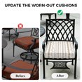 thumbnail image 5 of Outdoor Patio Cushion Covers 2 Pack Brown Leaf Striped Patio Chair Cushion Covers with Ties and Zipper Waterproof Outdoor Seat Cushion Covers for Patio Furniture 22"x20", 5 of 9
