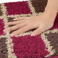 thumbnail image 3 of Unique Bargains Floral Bath Mat Checked Washable Bath Carpet for Bathroom Floor Red Checked-1 16"x24", 3 of 7