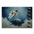 thumbnail image 1 of Outer Space Cutting Board, Planetary Circles with Geometric Neptune Astral Rocket Vintage Print, Decorative Tempered Glass Cutting and Serving Board, Small Size, Multicolor, by Ambesonne, 1 of 1